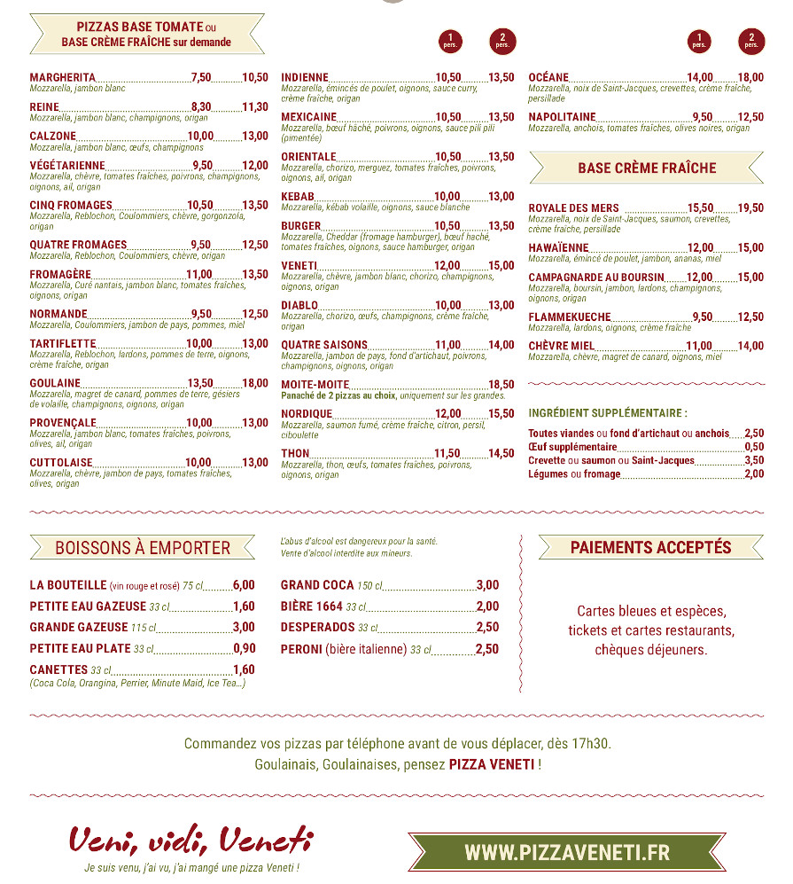 Pizza Veneti Pizzeria Basse Goulaine